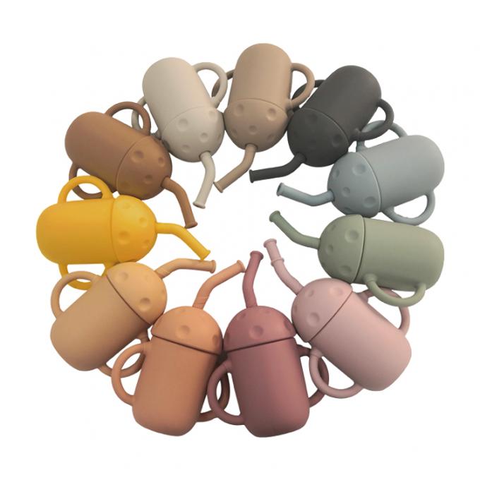 Nuovo caffè riutilizzabile nordico amichevole libero di arrivo 2021 BPA Eco nessuna tazza di Sippy del silicone di caduta con la paglia del coperchio