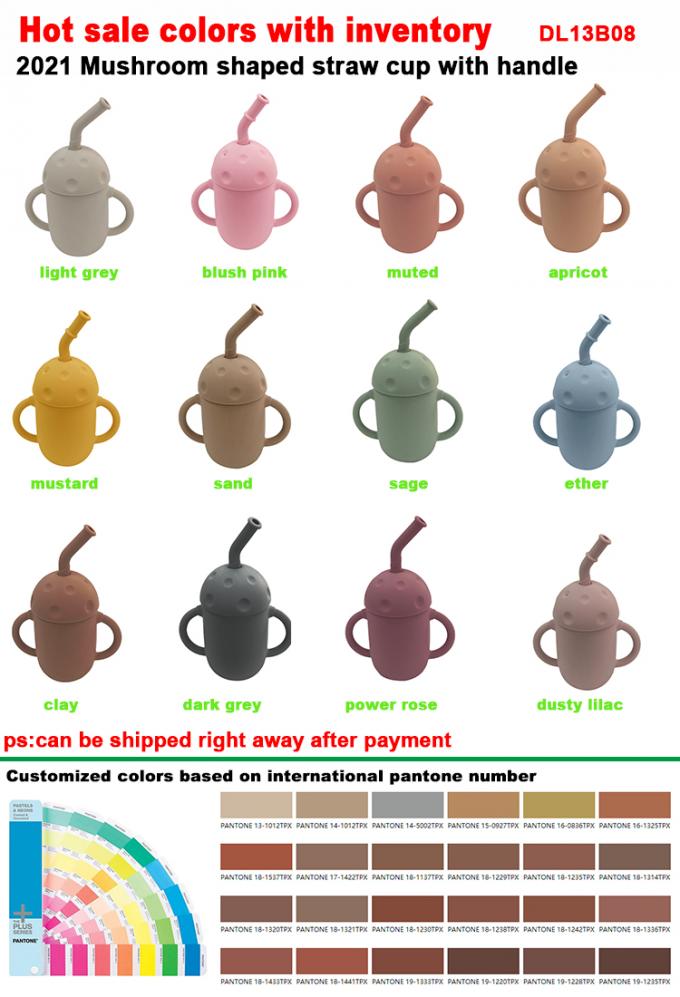 Nuovo caffè riutilizzabile nordico amichevole libero di arrivo 2021 BPA Eco nessuna tazza di Sippy del silicone di caduta con la paglia del coperchio