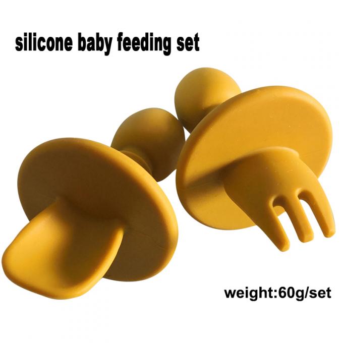 Cucchiaio del silicone del mini piccolo bambino del venditore più importante di Amazon e minestra d'alimentazione dell'insieme della forcella