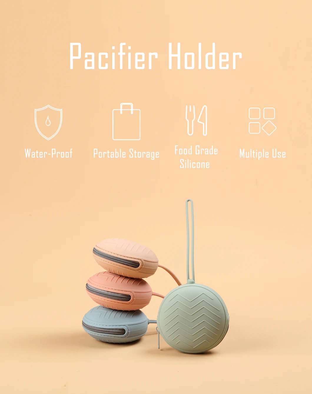 Supporti portatili impermeabili della tettarella del silicone di stoccaggio per il viaggio