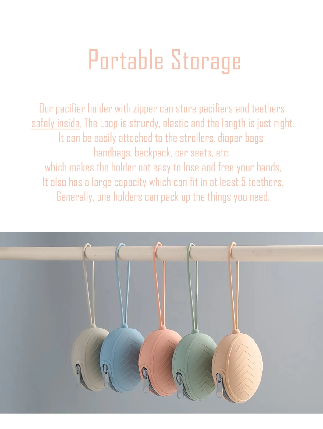 Supporti portatili impermeabili della tettarella del silicone di stoccaggio per il viaggio