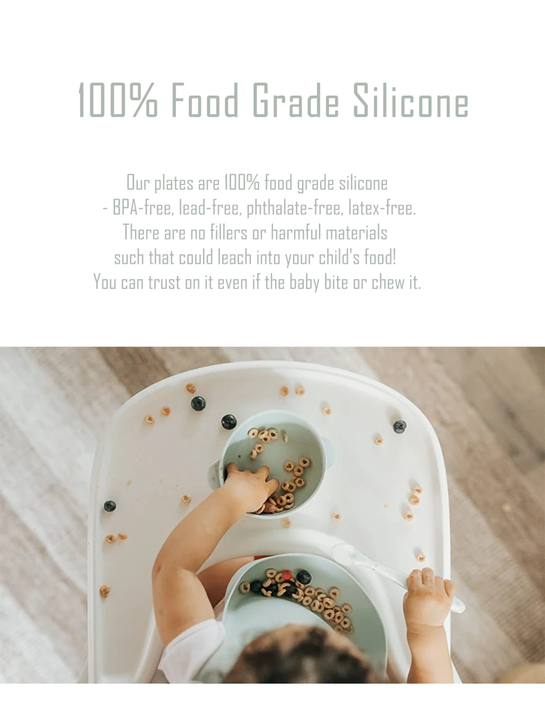Ciotole di aspirazione del silicone di Non caduta di sicurezza per i bambini