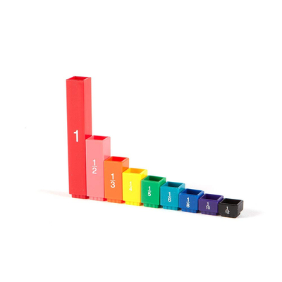 Montessori Math Rainbow Fraction Tower Cubes For Elementary School