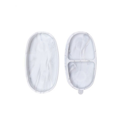 Baby Training Divided Suction Silicone Lunch Box Sage Color Silicone Snack Box